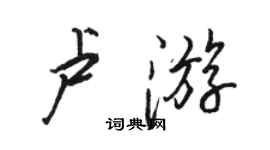 駱恆光盧遊行書個性簽名怎么寫