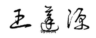 曾慶福王蓬源草書個性簽名怎么寫