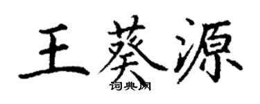 丁謙王葵源楷書個性簽名怎么寫