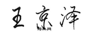 駱恆光王京澤行書個性簽名怎么寫