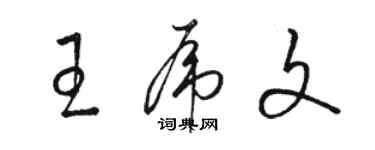 駱恆光王虎文草書個性簽名怎么寫