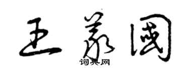 曾慶福王義國草書個性簽名怎么寫