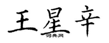 丁謙王星辛楷書個性簽名怎么寫