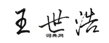 駱恆光王世浩行書個性簽名怎么寫