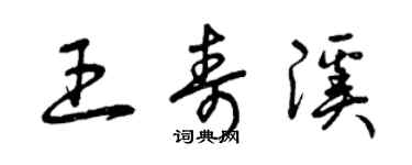 曾慶福王壽溪草書個性簽名怎么寫