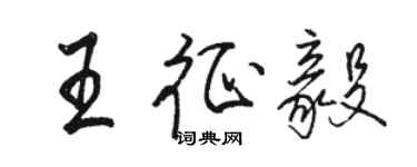 駱恆光王征毅行書個性簽名怎么寫