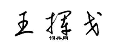 梁錦英王揮戈草書個性簽名怎么寫