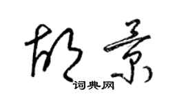 梁錦英胡景草書個性簽名怎么寫