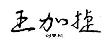 曾慶福王加捷草書個性簽名怎么寫
