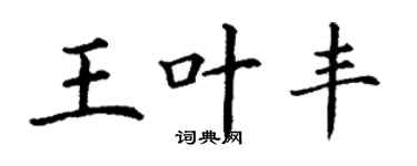 丁謙王葉豐楷書個性簽名怎么寫