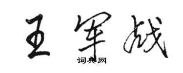 駱恆光王軍戰行書個性簽名怎么寫