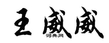 胡問遂王威威行書個性簽名怎么寫