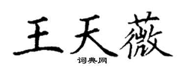 丁謙王天薇楷書個性簽名怎么寫