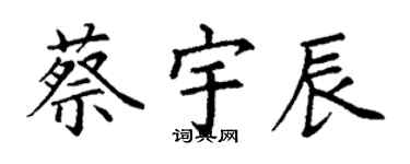 丁謙蔡宇辰楷書個性簽名怎么寫