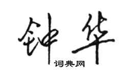 駱恆光鍾華行書個性簽名怎么寫