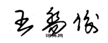 朱錫榮王喬俊草書個性簽名怎么寫