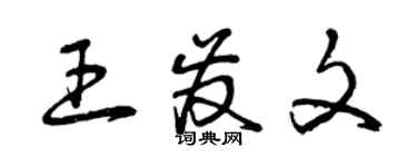 曾慶福王發文草書個性簽名怎么寫