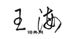 駱恆光王海草書個性簽名怎么寫