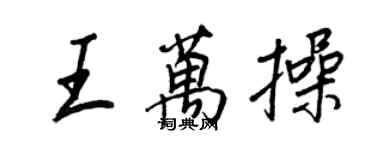 王正良王萬操行書個性簽名怎么寫