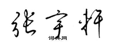 梁錦英張宇軒草書個性簽名怎么寫