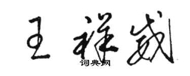 駱恆光王祥威草書個性簽名怎么寫