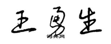 曾慶福王勇生草書個性簽名怎么寫