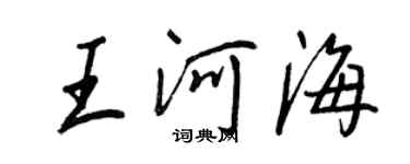 王正良王河海行書個性簽名怎么寫
