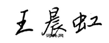 王正良王晨虹行書個性簽名怎么寫