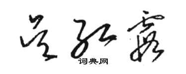 駱恆光吳紅霞草書個性簽名怎么寫