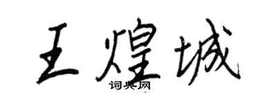 王正良王煌城行書個性簽名怎么寫