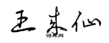 曾慶福王來仙草書個性簽名怎么寫