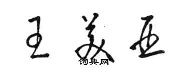 駱恆光王美亞草書個性簽名怎么寫