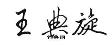 駱恆光王典旋行書個性簽名怎么寫