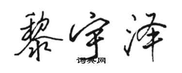 駱恆光黎宇澤行書個性簽名怎么寫