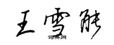 王正良王雪能行書個性簽名怎么寫
