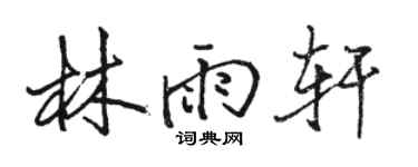 駱恆光林雨軒行書個性簽名怎么寫