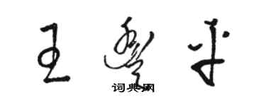 駱恆光王豐平草書個性簽名怎么寫