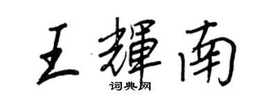 王正良王輝南行書個性簽名怎么寫