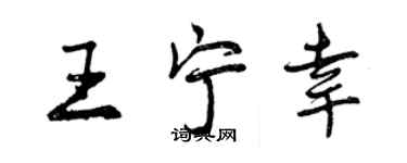 曾慶福王寧幸行書個性簽名怎么寫