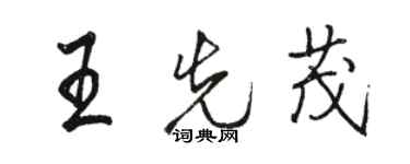 駱恆光王先茂行書個性簽名怎么寫