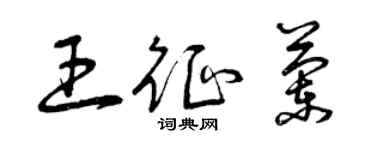 曾慶福王征蘭草書個性簽名怎么寫