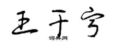 曾慶福王乾寧草書個性簽名怎么寫