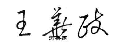 駱恆光王華政草書個性簽名怎么寫