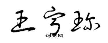 曾慶福王寧珍草書個性簽名怎么寫