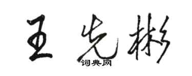 駱恆光王先彬行書個性簽名怎么寫