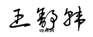 曾慶福王舒韓草書個性簽名怎么寫