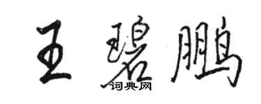 駱恆光王碧鵬行書個性簽名怎么寫