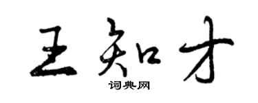 曾慶福王知才行書個性簽名怎么寫