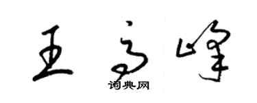 梁錦英王高峰草書個性簽名怎么寫