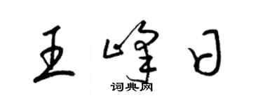 梁錦英王峰日草書個性簽名怎么寫